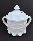 Westmoreland - Cherry Thumbprint - Milk Glass - Cookie Jar - 1960s