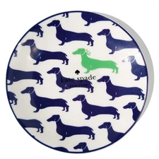 Kate Spade New York Lenox Wickford Dachshund Tidbit Plate Navy Green
