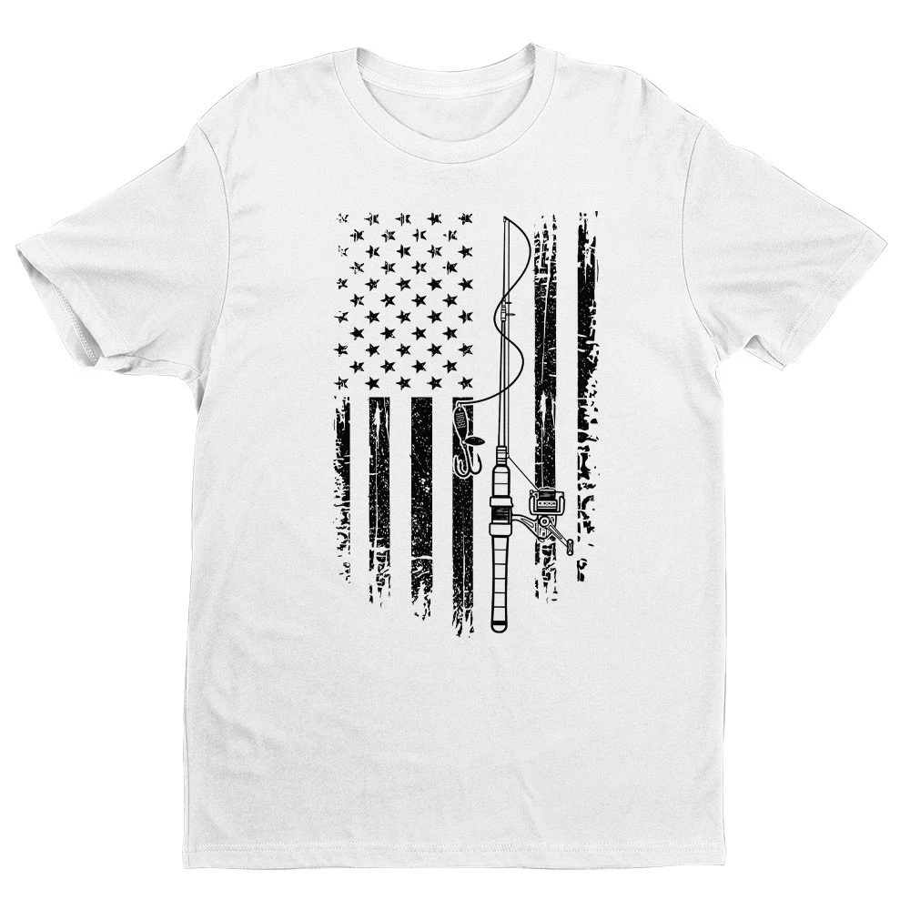 Fishing Rod American Flag Unisex T-shirt | Father's Day Fishing Gifts