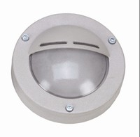 AußEnwandlampe Grau Rund Ø 14 Cm Messing Glas GX53 IP64 Leuchte Wand Treppe