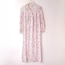NWT Vintage 70's Dreamaway Floral Nightgown Pink Long Sleeve Maxi Dress M