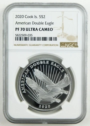 2020 Cook Islands $2 American Double Eagle NGC PF70 UC 1/2 Oz Silver C4149