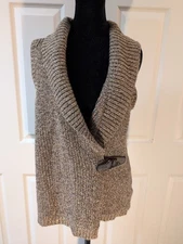 Charter Club Sleeveless Marled Knit Sweater Vest Women's Size XL Gold Brown 