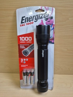 New Energizer TAC 1000 Aluminum 1000 Lumen Flashlight & Batteries-3 Modes-Combo