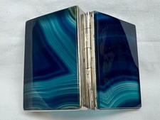 Fine Antique Banded Blue Agate Rectangular Snuff Box.
