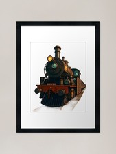 Steam Engine Steam Train Vintage Va Framed Wall Art Poster Canvas Print Picture