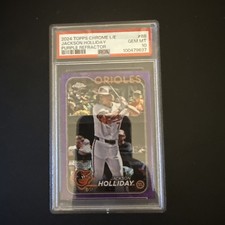 2024 Topps Chrome Jackson Holliday Logofractor Purple Refractor /250 PSA 10 🔥🔥