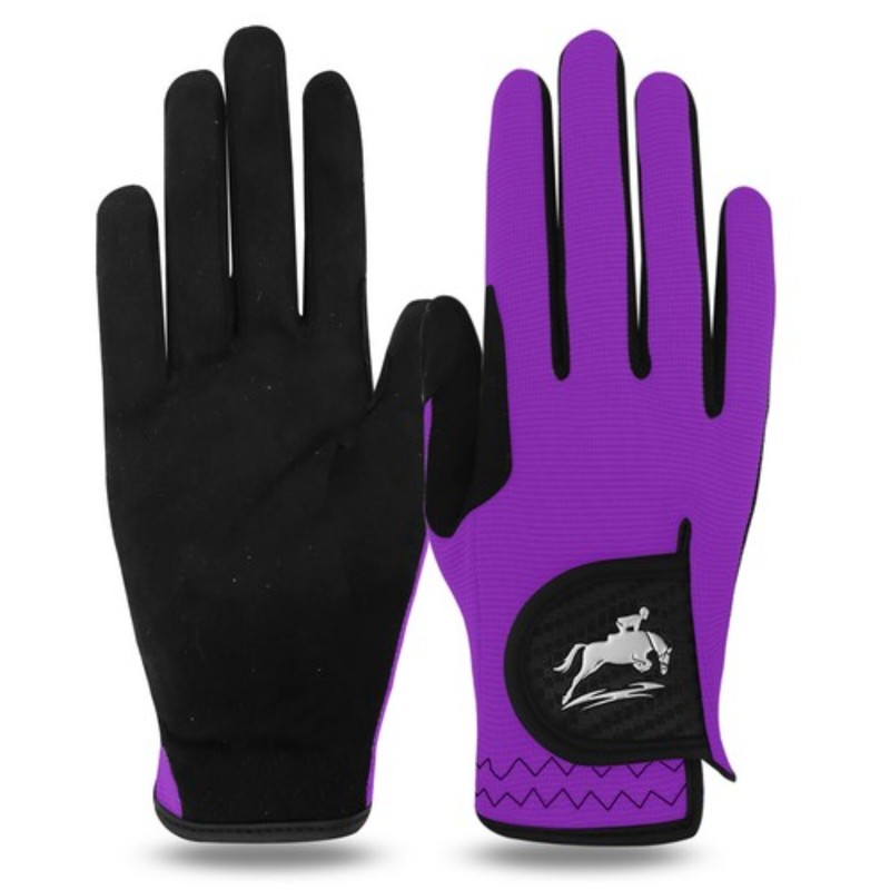Women Horse Riding Gloves 1 Pair, Stretchable Equestrian with Anti-Slip Large