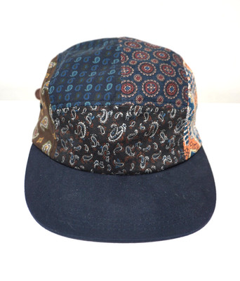 Beams Plus Japan 5 Panel Hat Cap Leather Strapback Made in Japan Paisley