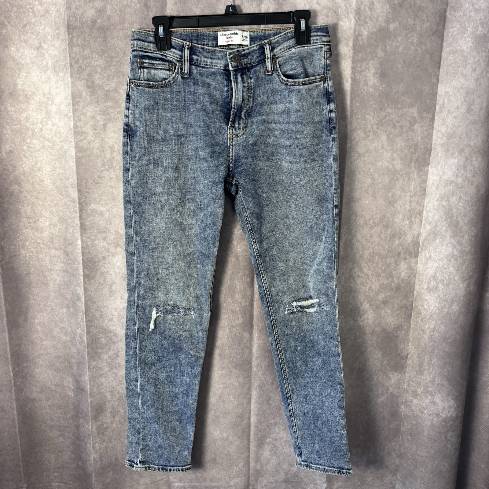 Straight Leg Stonewash Blue Stretch Size 15/16