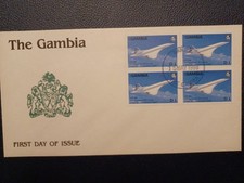 enveloppe premier jour Gambie Gambia 1988 Concorde first day cover