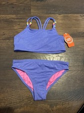 NWT Shimmering Purple w/ beads Girls Wonder Nation Swim Suit Sz 7/8