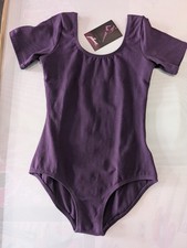 Plume Ladies Purple Cap Sleeve Leotard size Medium Adult