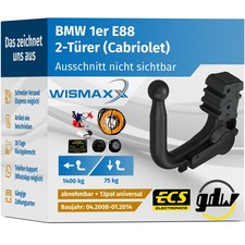 ANHÄNGERKUPPLUNG für BMW 1er E88 08-14 vert. abnehmbar GDW +13pol E-Satz ABE