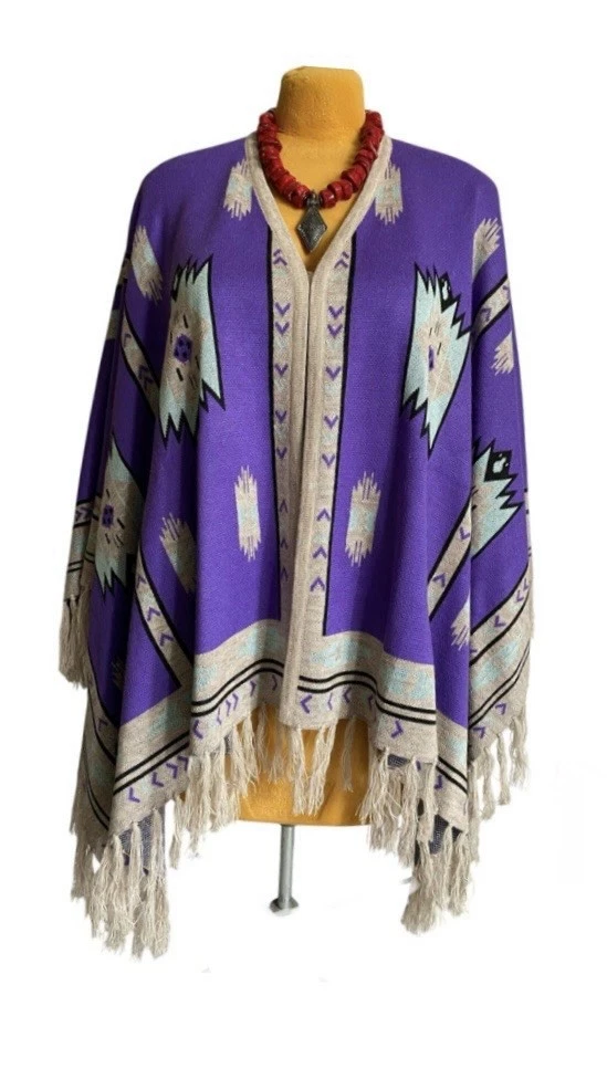 Lucchese Lightweight Alpaca Cape Peruvian Poncho One Size Taos Purple
Opens in a new window or tab