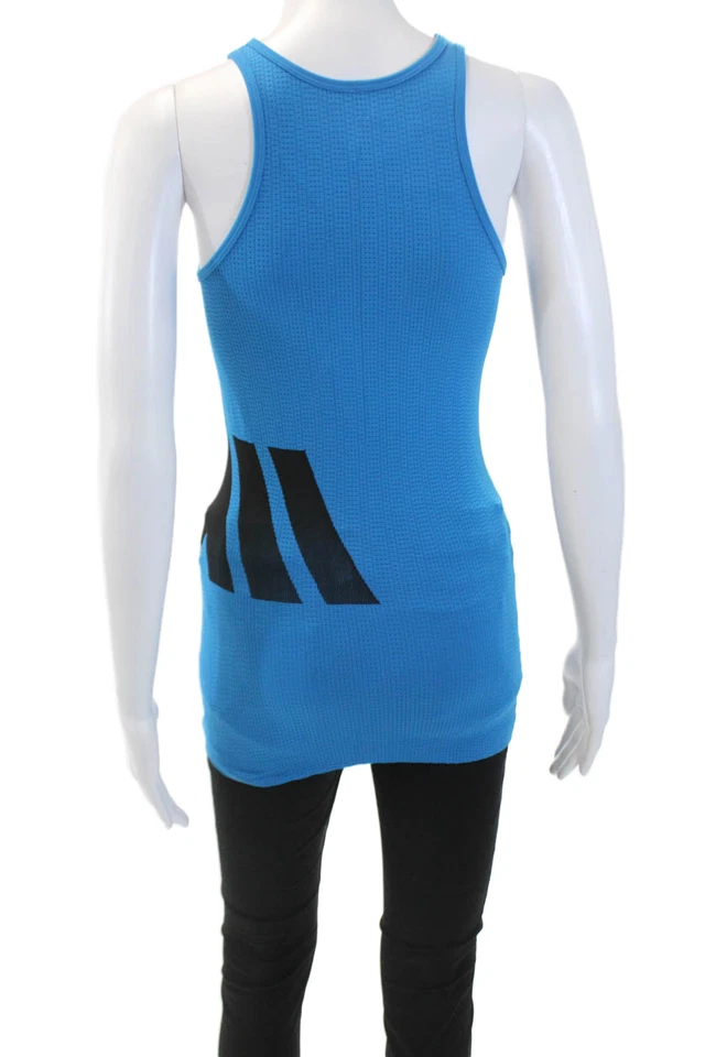 Theory Womens Sleeveless Striped Graphic Athletic Tank Top Blue Size S - Image 3 of 4