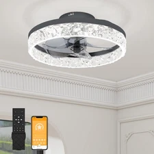 Fandelier Ceiling Fans with Light, 15.7in Low Profile Ceiling Fan with Light ...