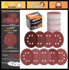 160 Pcs 5" Hook & Loop Sanding Discs Assortment - 40 to 600 Grit for Wood/Metal 0.14 per gallon