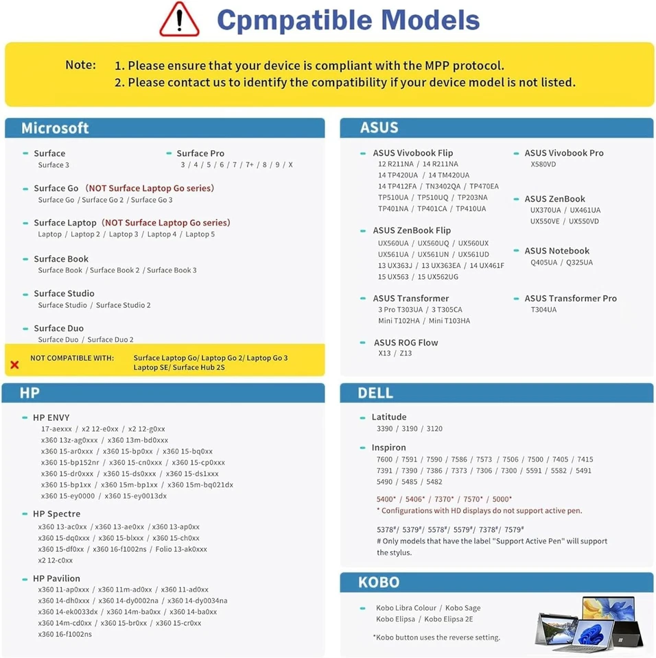 Caneta stylus para Surface Pro 11-3 com 1024 níveis de pressão e rejeição da palma da mão - Imagem 4 de 4