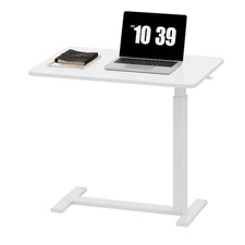 Overbed Bedside Table with Wheels Adjustable Hospital Home Use Rolling Laptop