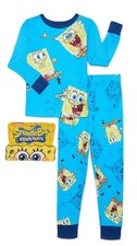 SpongeBob SquarePants Boys Long Sleeve Top and Pants Pajama Set, 2-Piece, Size 6