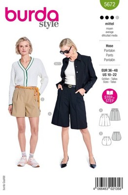 Schnittmuster Burda Damen Bermuda Hose Gr. 34-44