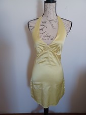 Silky Yellow Hultered Dress Size Small