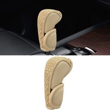 Car Gear Shift Knob Cover, Leather Automotive Stick Shifting Handle Knobs Beige