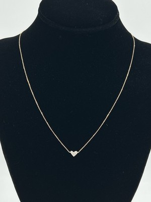 Kendra Scott 14K Gold Halskette Herz Anhänger Diamant 15-17 in Valentinstag Geschenk