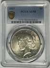 1927  PEACE DOLLAR PCGS AU 58