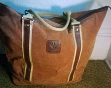 Vintage Ultima II Brown Tan Corduroy Tote Weekend Overnight Bag