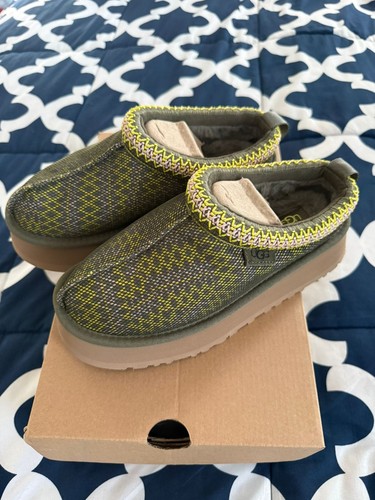 UGG WOMENS TAZZ MAXI TASMAN - Burnt Olive - PLATFORM SLIPPERS - US 6