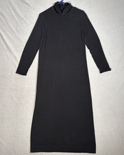 J Jill Dress Women’s  S Petite Maxi Sweater Dress Turtleneck Black Basic Capsule