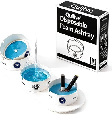 Portable Cigarette Ashtrays 30 Pack, Disposable Outdoor Car Ashtray for Party