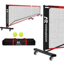 Hoverphenix Portable Pickleball Net with Wheels, 22FT Regulation Size Pickle ...
