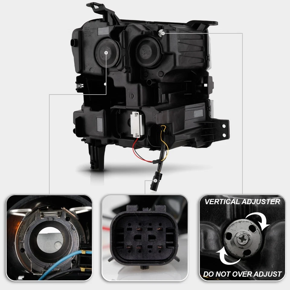 Faros de señal secuencial tubo DRL cromado Chevy Silverado 1500 2019-2022 Foto 4 de 4