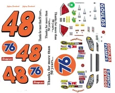 #48 Jeffery Earnhardt Union 76 Chevy 1/64th HO Scale Slot Car Waterslide Decals