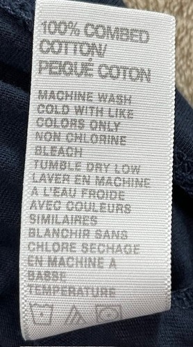 Standard James Perse Mens Crew T-Shirt Navy Blue Short Sleeve 4 Repair Stitch - Picture 4 of 9
