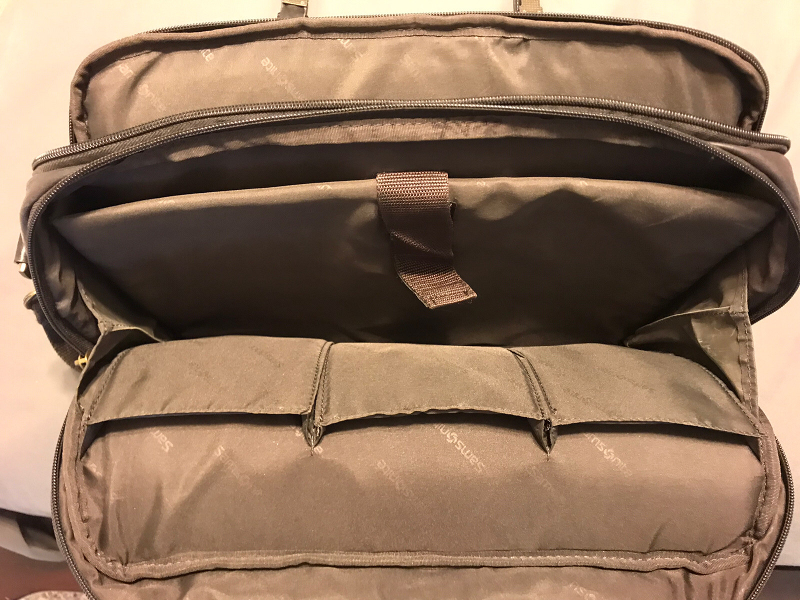 Samsonite Brown Leather Briefcase Computer Bag Vintag… Gem