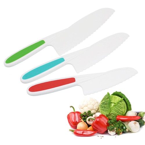3pcs/set Kids Knife  Nylon Toddler Cooking Knives  Cut Fruits Salad Cake  - Picture 4 of 5