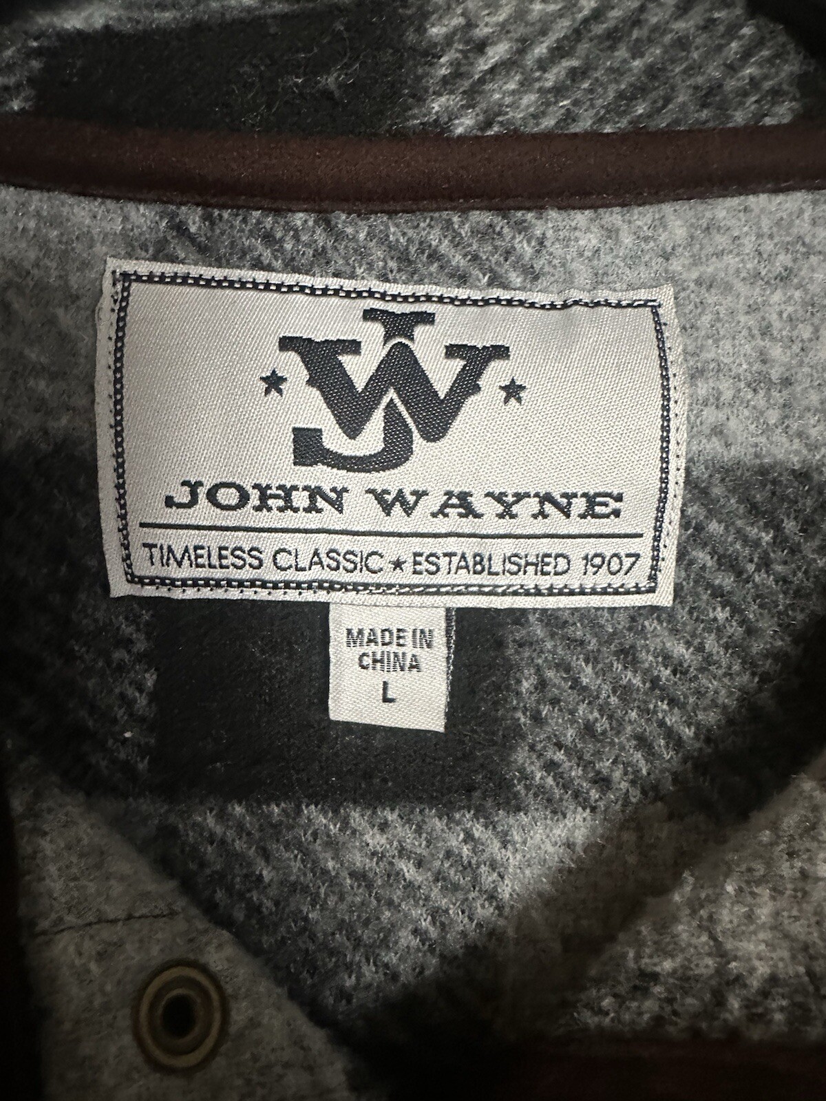 Unisex Button-Snap John Wayne Checkered Long Slee… - image 3