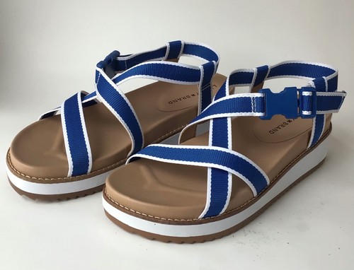 NEW LUCKY BRAND Imba Sporty Wedge Sandals, Classic Blue Webbing (Size 8 M) - Picture 6 of 12