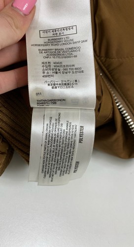 Men Burberry Bomber Quilted Jacket Full Zip Graves Warm Walnut Size XL UK/US44 - Picture 13 of 14