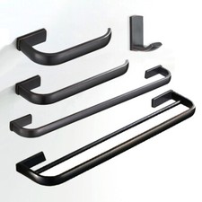 Oil Rubbed Bronze Bathroom Holder Towel Rail Rack Bar Hook Wall Mounted Set