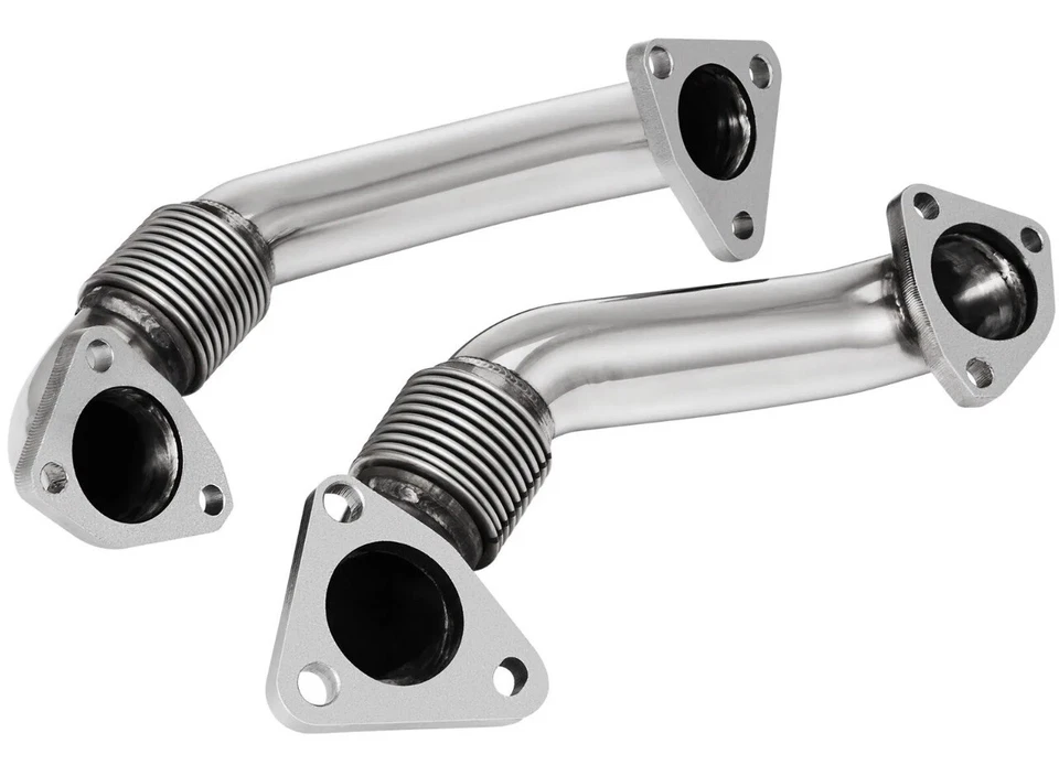 Heavy Duty Upgraded 304SS Up Pipes W/ Gaskets Fit 6.6L 01-16 GMC Chevy Duramax Foto 4 de 4