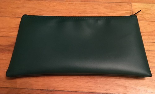 LARGE ZIPPERED BANK DEPOSIT BAG - VINYL CARRYING CASE MONEY COINS CHECKS - Picture 4 of 12