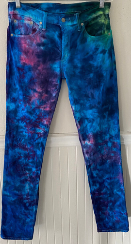 Nuevos Jeans Tie Dye Levis Slim/Skinny 511 30 Cremallera Mezcla Algodón/Elastano - Imagen 1 de 5