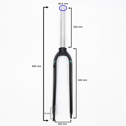 26/27.5/29 in Aluminium Mountain Bike Fork 1-1/8" Disc Brake Rigid Fork Black - Picture 6 of 23