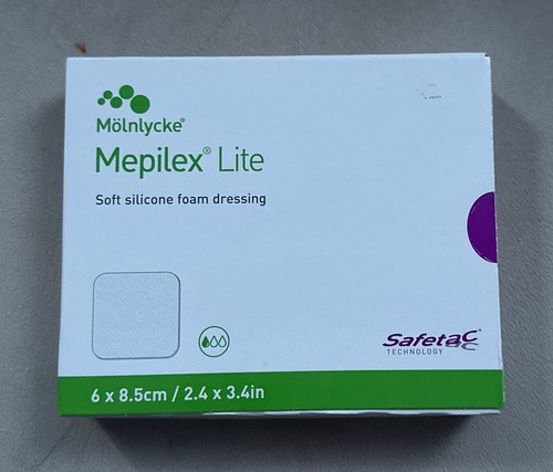 284090 Mepilex Lite Silicone Foam Dressing 2.4x3.4" Box of 5 Exp 10/26