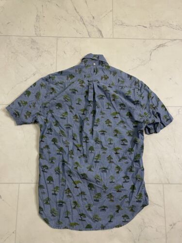 Gitman Bros Vintage Short Sleeve Bonsai Tree Print Blue Short Sleeve Shirt SM - Picture 6 of 7